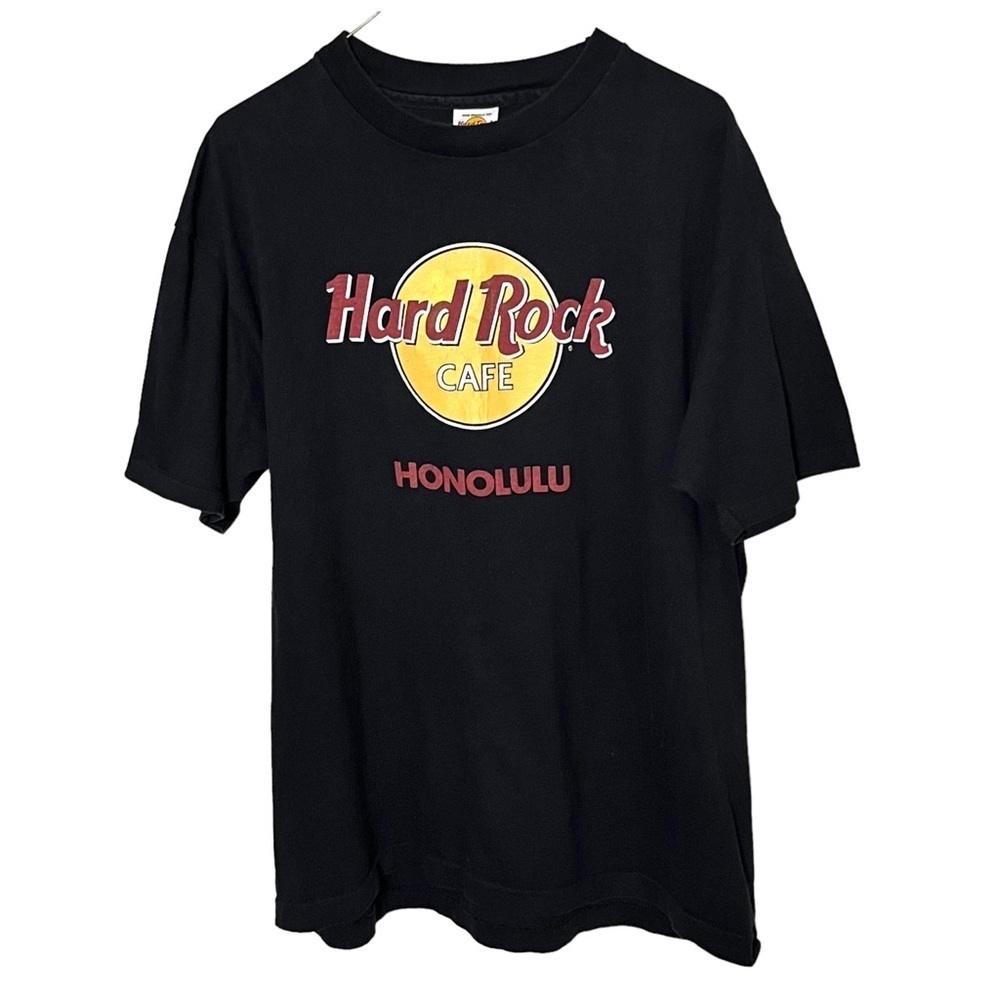 Vintage Single Stitch Hard Rock Cafe Honolulu T-Shirt Size X Large Black